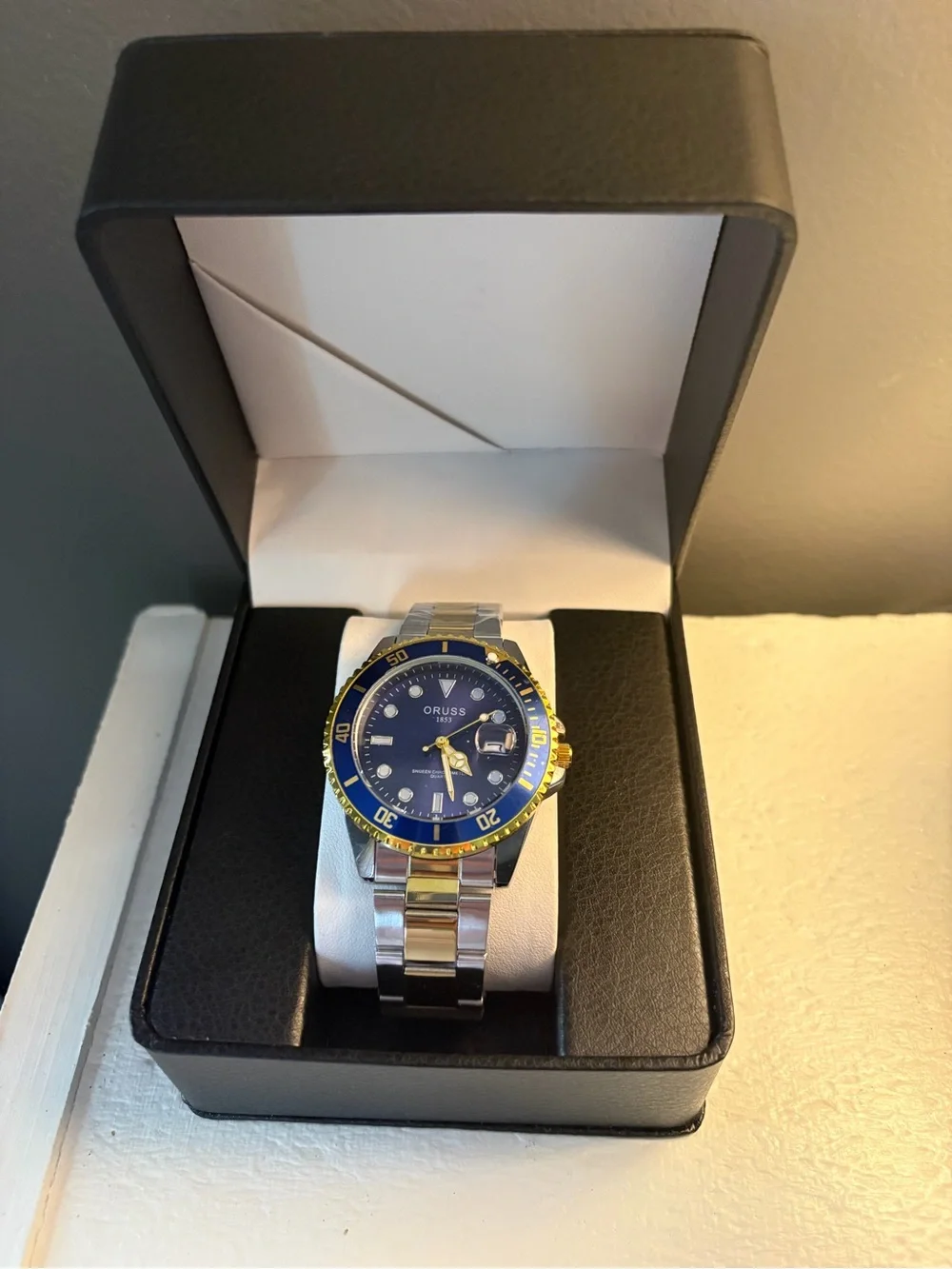 Oruss 1853 Two-Tone Blue Dial Dive Watch